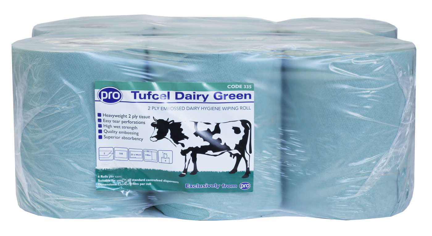 PRO Tufcel Dairy Green Centrefeed Roll 2 Ply